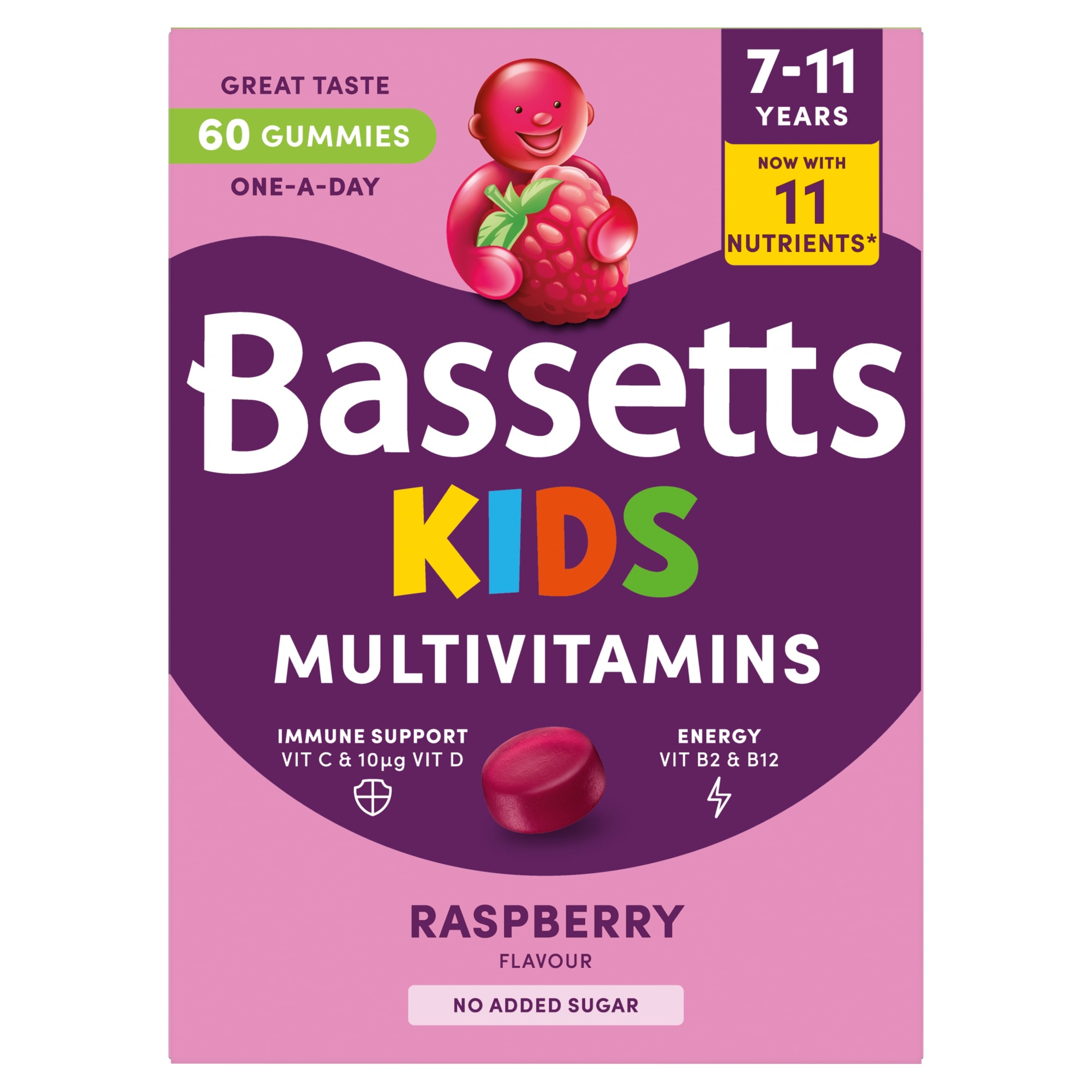 Bassetts Kids Multivitamin Gummies 7-11 years Raspberry x 60