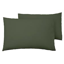 F&F Home Olive Green Housewife Pillowcase Pair