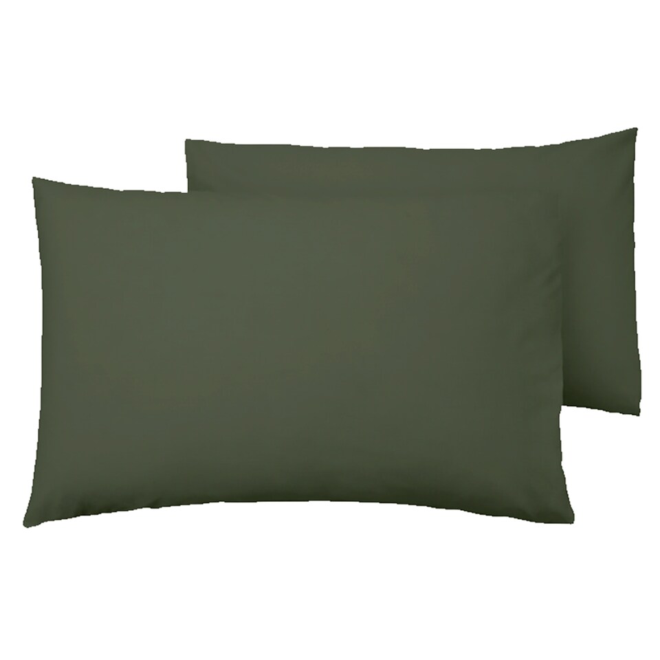 F&F Home Olive Green Housewife Pillowcase Pair