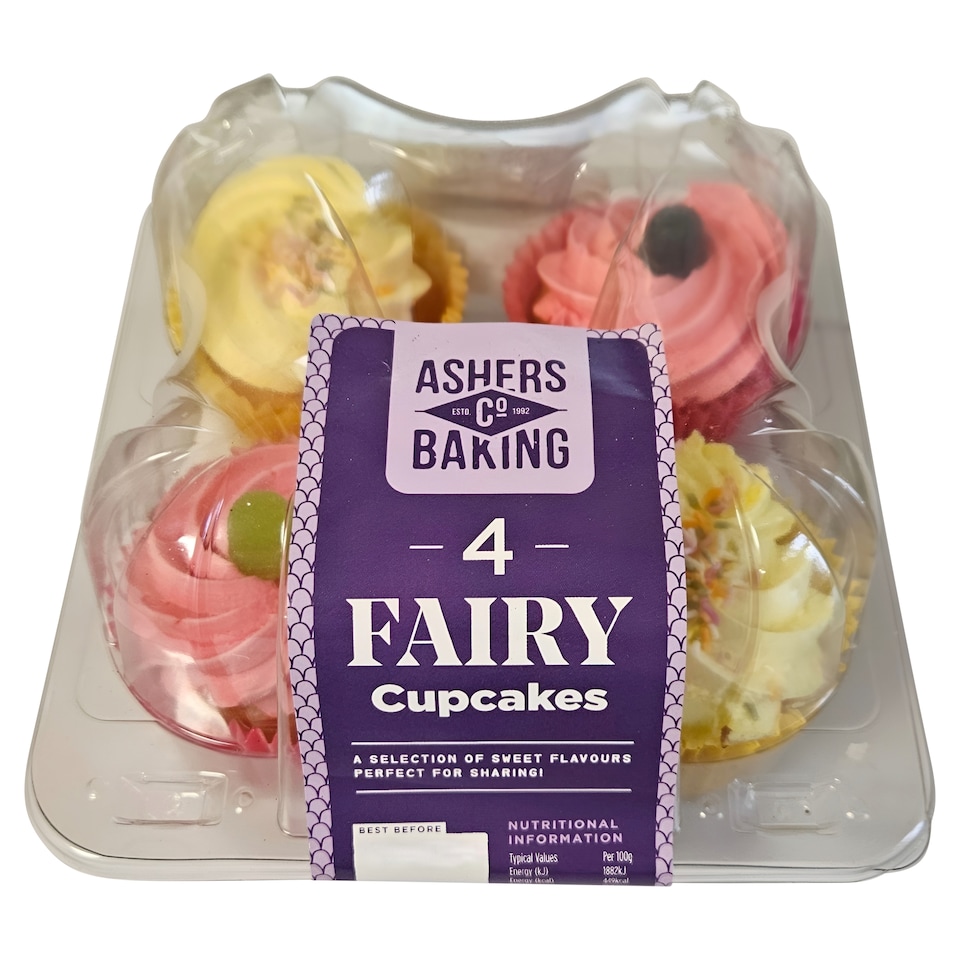 Ashers Fairy Cupcakes 4 Pack