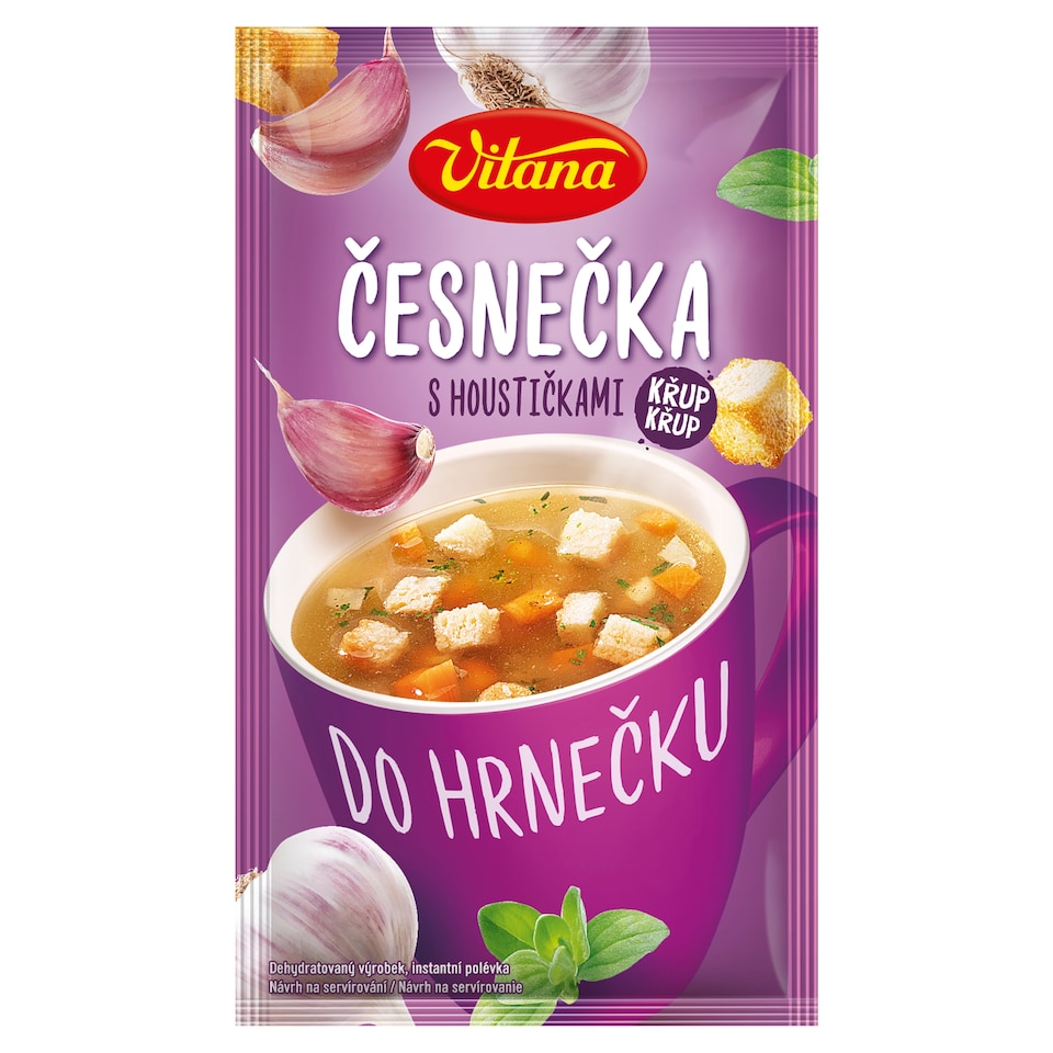 Vitana Do hrnečku Instant Soup Garlic Soup with Bread Roll 17 g