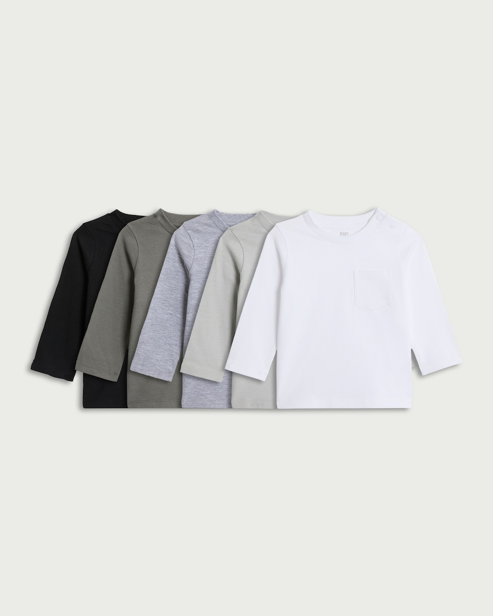 F&F Baby 5-Pack Pure Cotton Tops in Multi