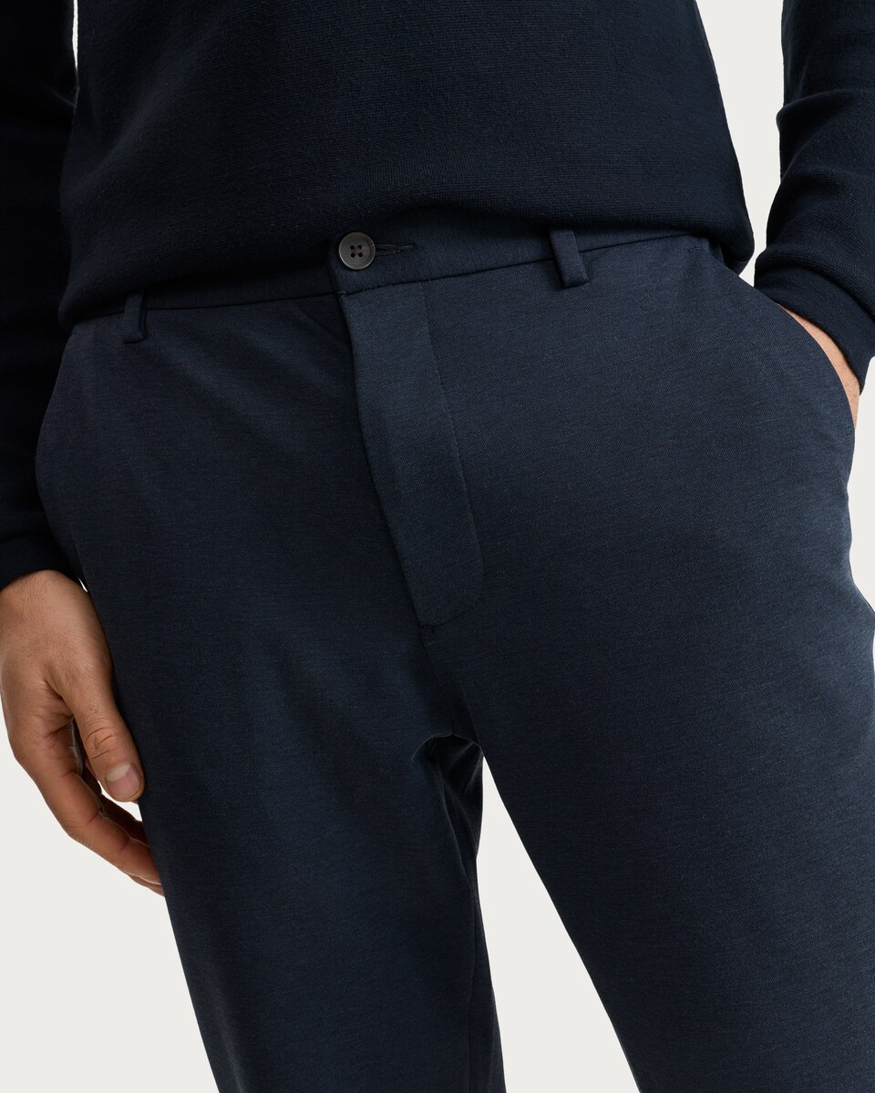 image 1 of F&F Textured Straight Leg Chino Trousers in Navy