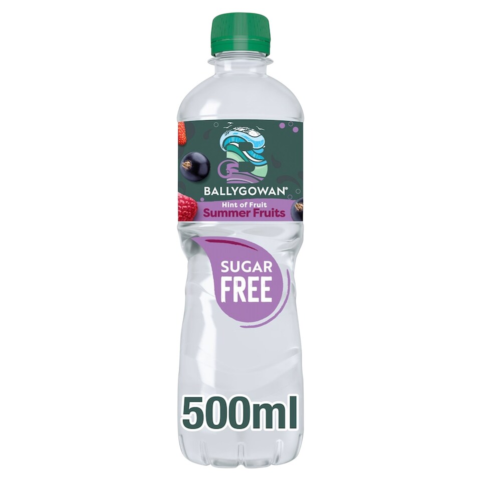 Ballygowan Hint of Fruit Summer Fruits Flavoured Sugar Free Sparkling Natural Mineral Water Drink 500ml