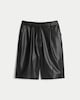 image 4 of F&F Faux Leather Jorts in Black