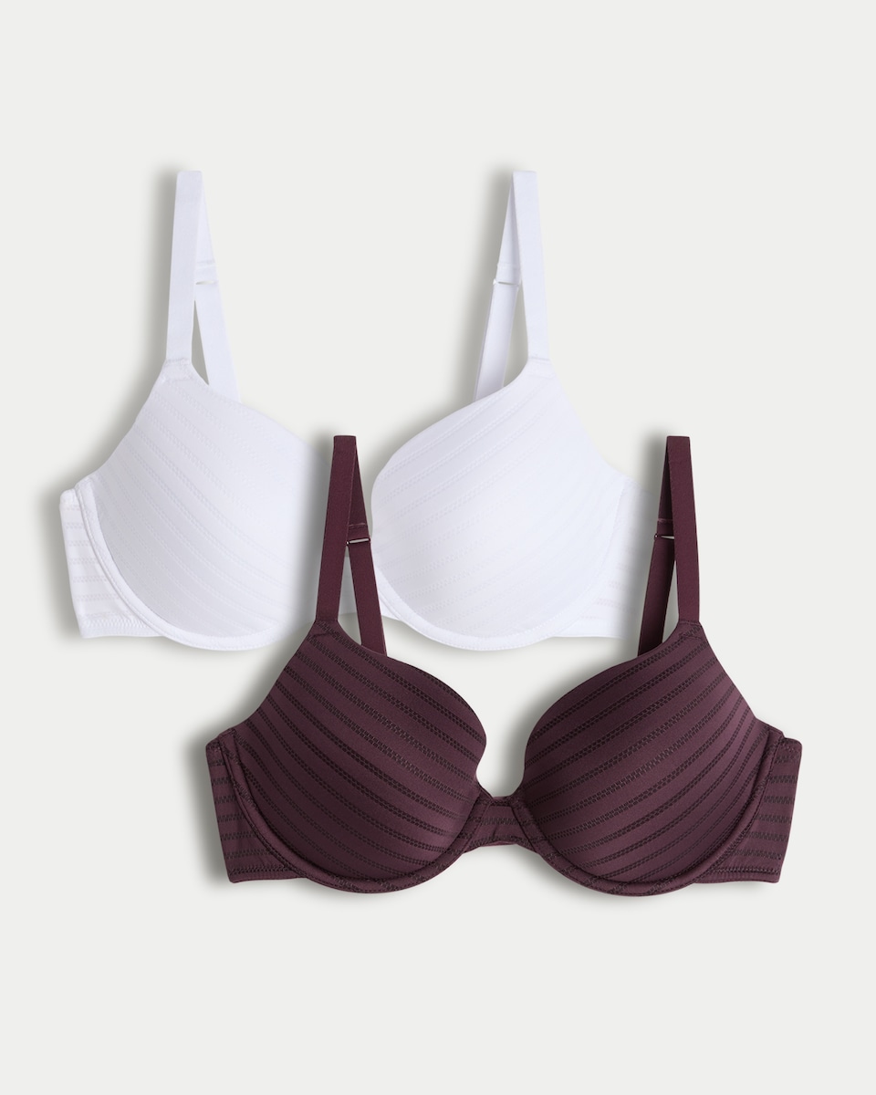 F&F 2-Pack Textured Underwired T-Shirt Bra in Multi