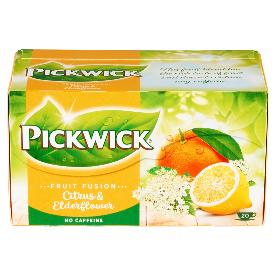 image 1 of Pickwick Fruit Fusion Flavoured Fruit Infusion with Citrus Peel and Elderflower 20 x 2 g (40 g)