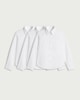 image 4 of F&F School Girls 3-Pack Cotton Rich Slim Fit Long Sleeved Shirts in White