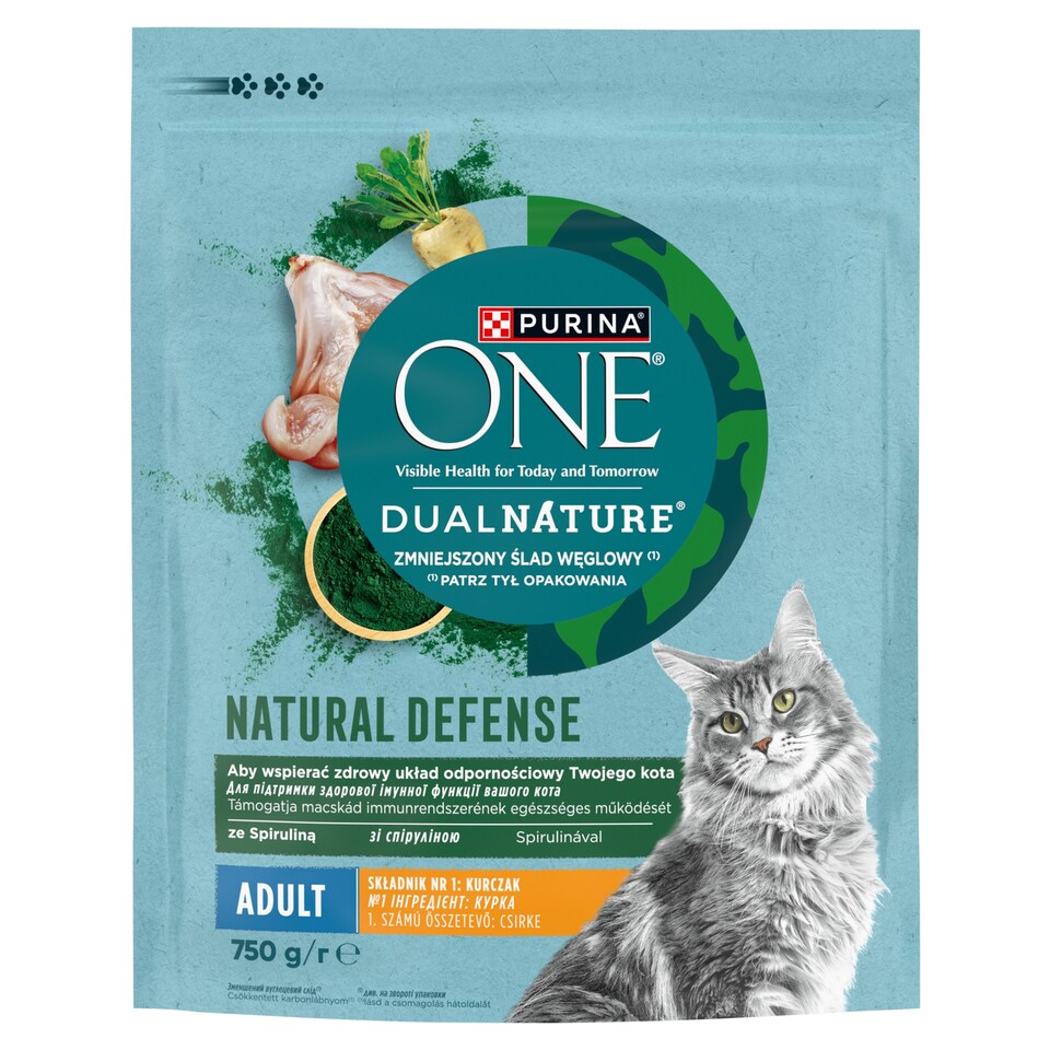 Purina One DualNature Natural Defense Complete Pet Food for Adult Cats 750 g