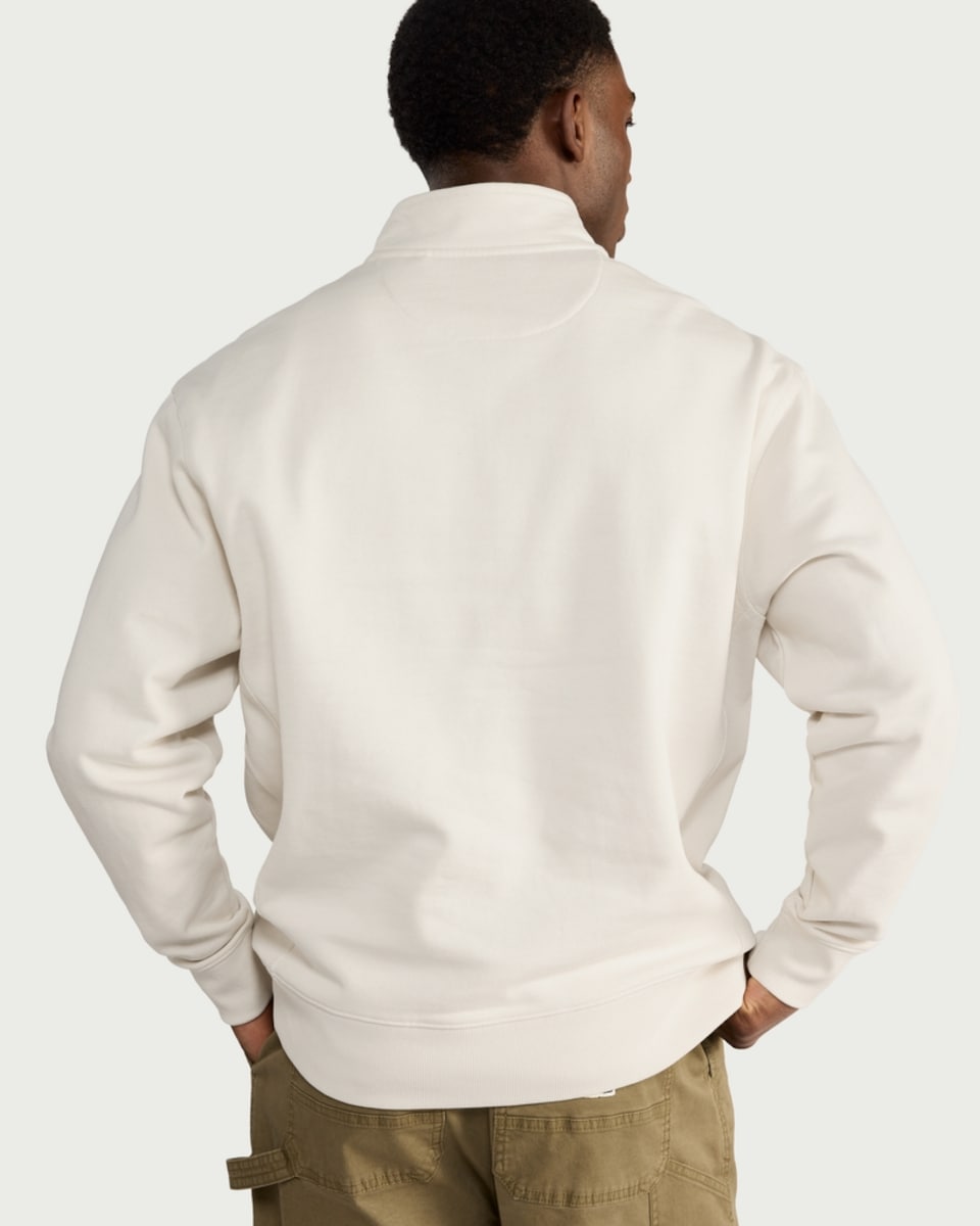 image 1 of RDA Pure Cotton Half Zip Oversized Fit Sweatshirt in Cream