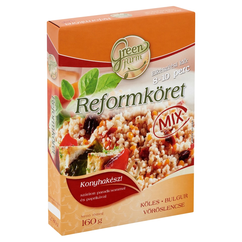 Greenfarm Reformköret köles-bulgur-vöröslencse mix szárított paradicsommal és paprikával 2 x 80 g