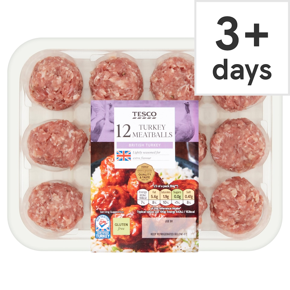 Tesco British Turkey Meatballs 12 Pack 336g