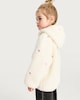 image 3 of F&F Girls Fleece Embroidered Bow Hooded Jacket in Cream