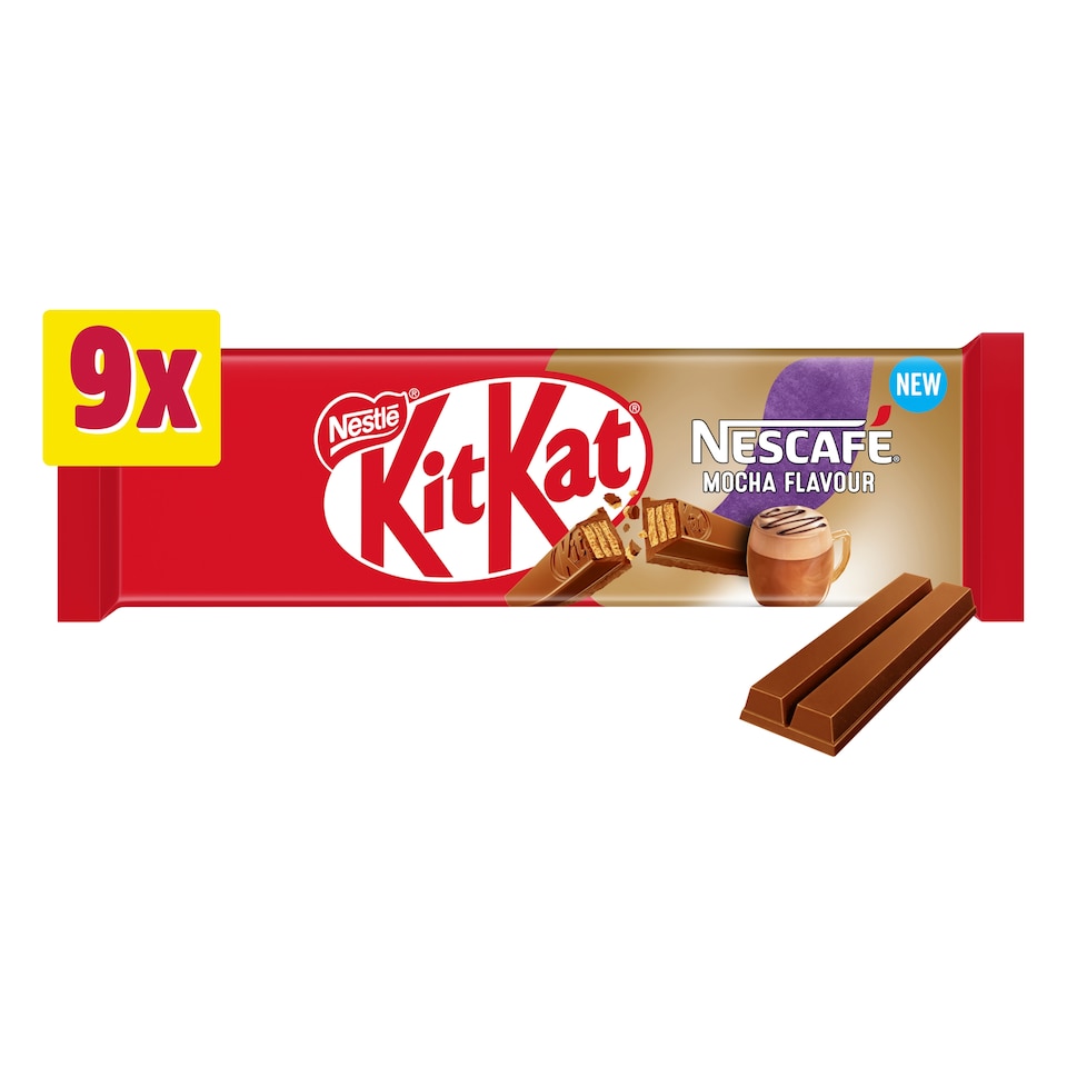 Kit Kat 2 Finger Mocha Flavour Biscuit Bars Multipack 9x20.7g