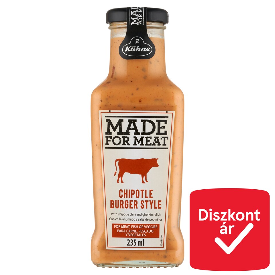 Kühne Made for Meat burger stílusú chipotle paprikás szósz 235 ml