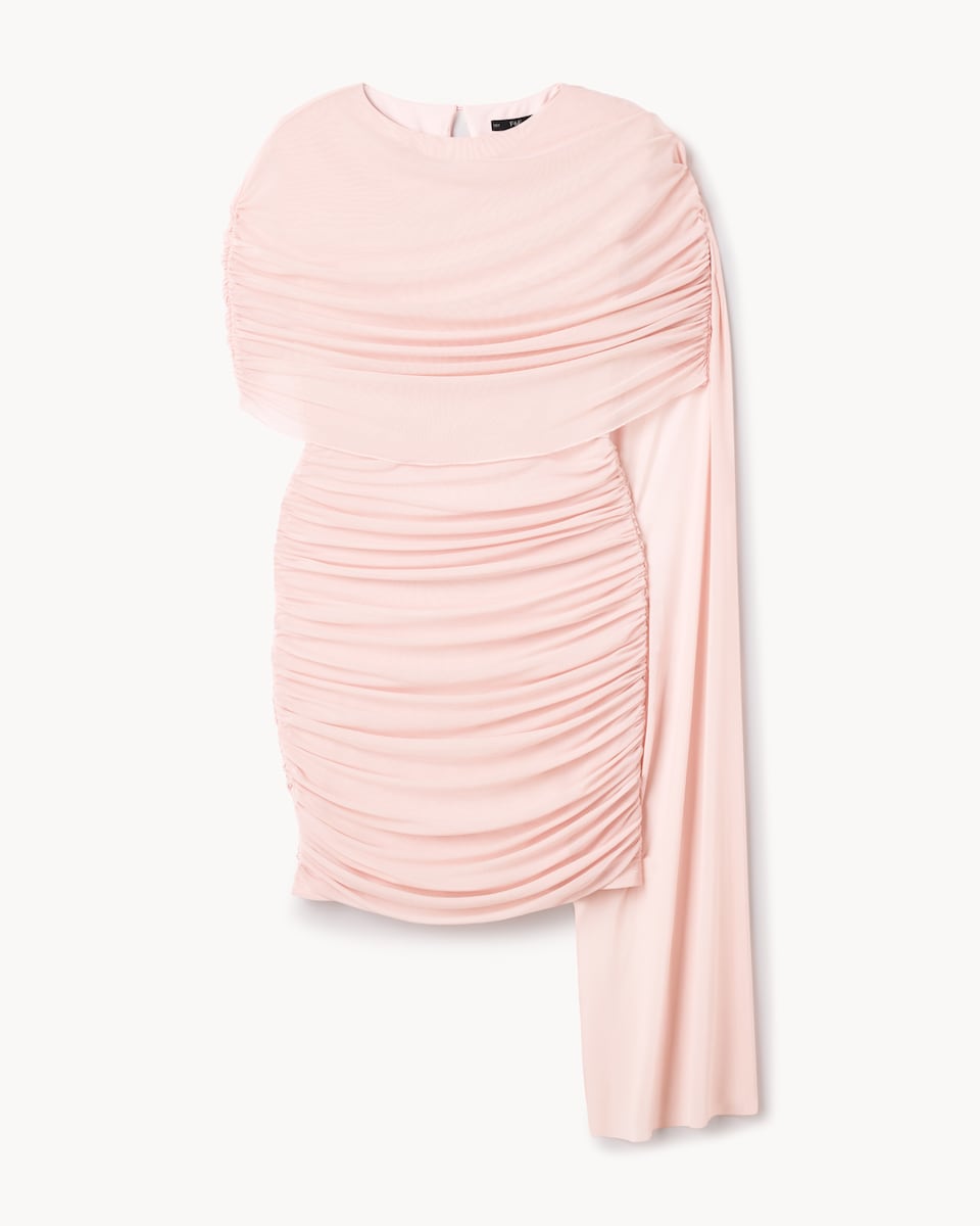 image 1 of F&F Ruched Draped Mini Dress in Pink