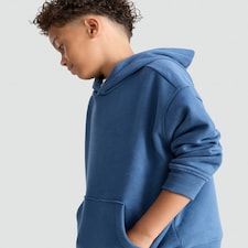 F&F Boys Cotton Rich Kangaroo Pocket Hoodie in Blue