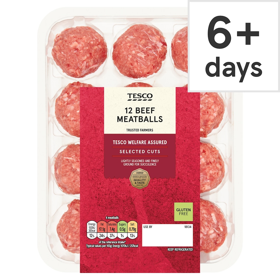 Tesco Beef Meatballs 12 Pack 336g