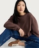 image 2 of The F&F Edit Cotton Rich Ruched Side Tie Detail Sweatshirt in Brown