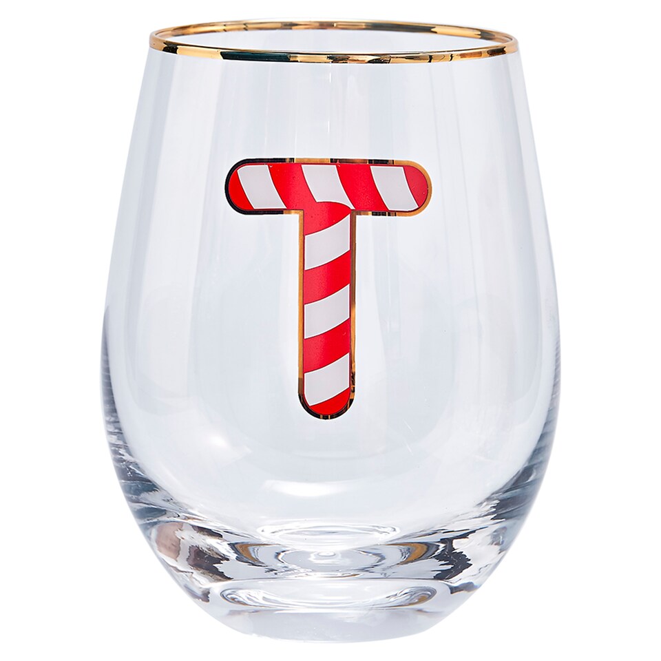 Tesco candy cane Stemless Glass T