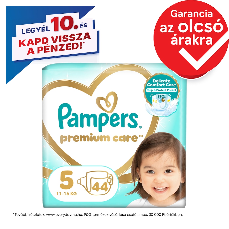 Pampers Premium Care, Méret: 5, 44 Pelenka, 11kg-16kg 1. kép