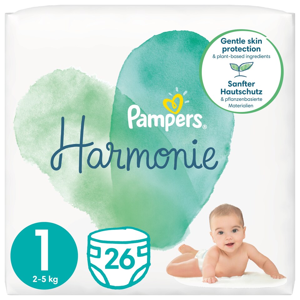 Pampers Harmonie Pelenka Méret 1, 26 db Pelenka, 2kg-5kg 1. kép