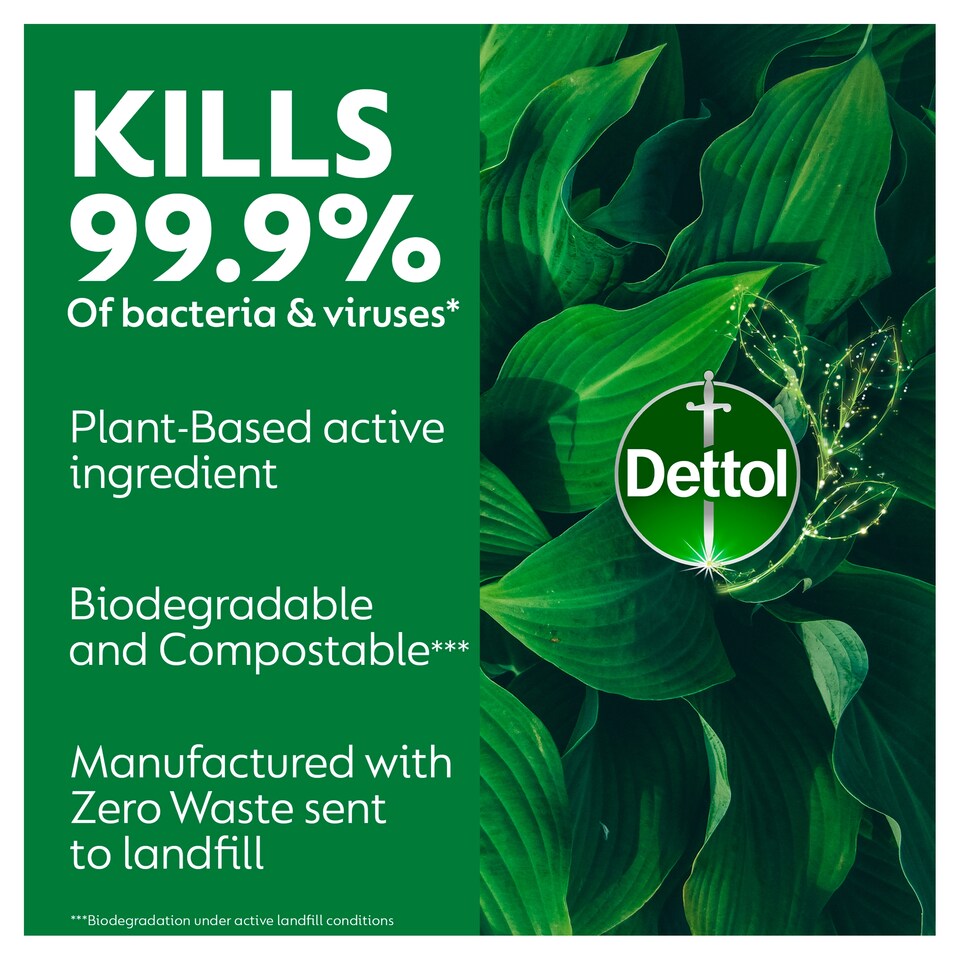 image 1 of Dettol Tru Clean Biodegradable Pear Antibacterial Wipe 80S