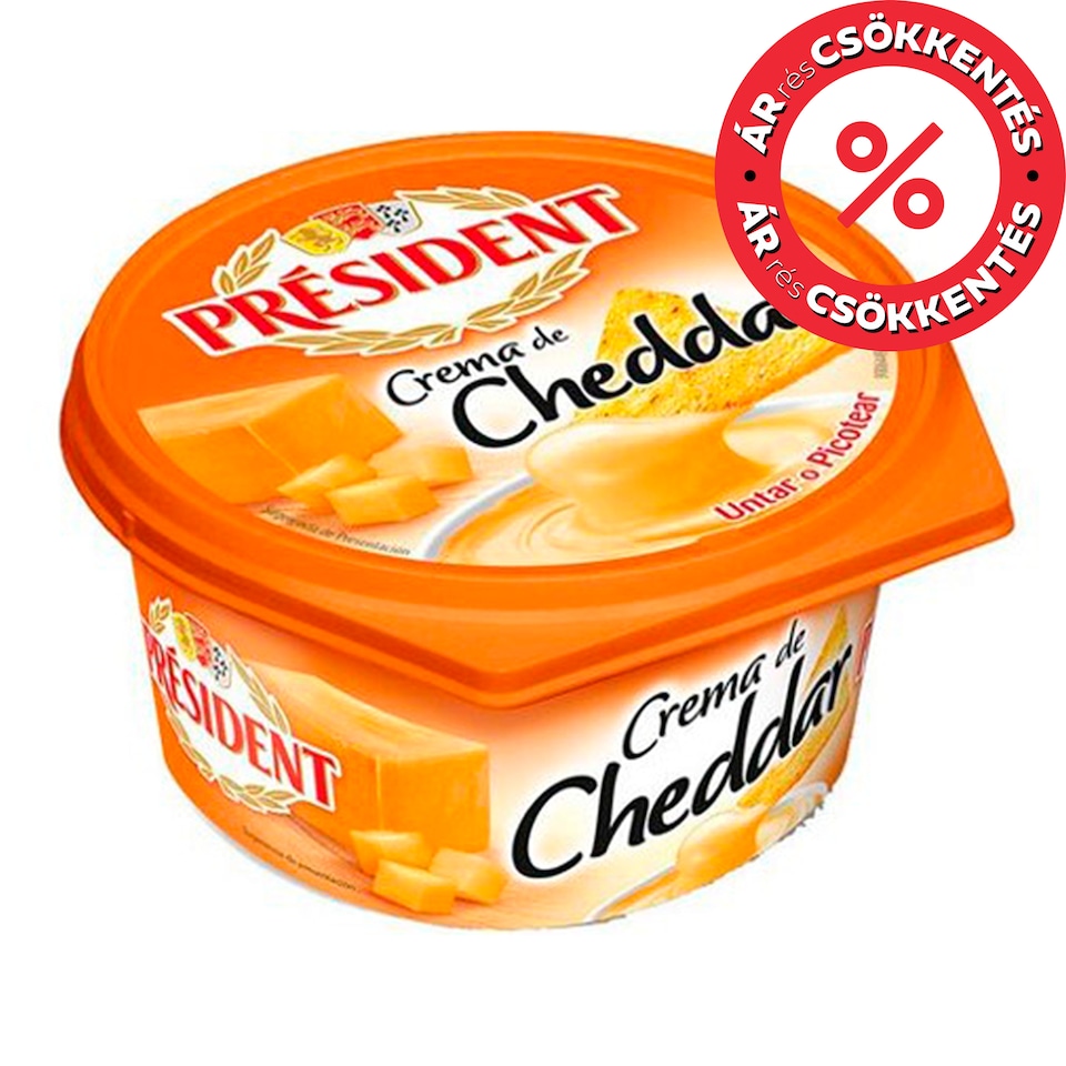 Président Creme de Cheddar Fondu Spreadable Cheese Cream with Cheddar Cheese 125 g