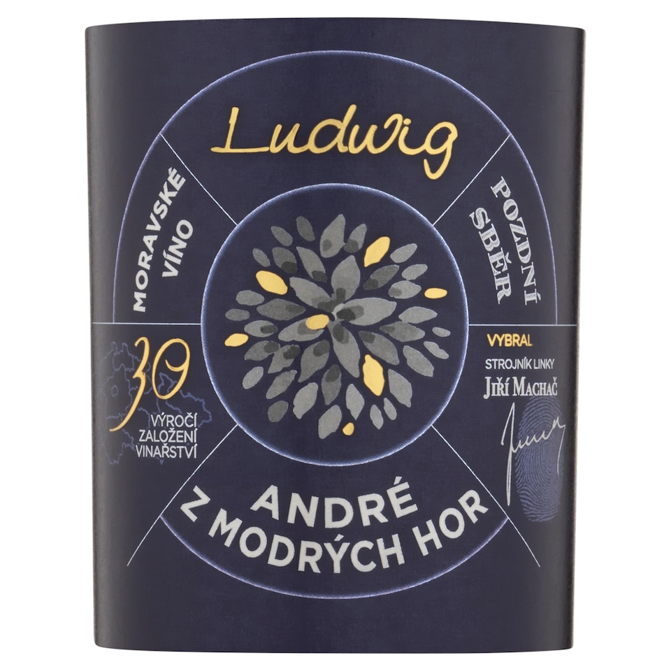 Obrázek 1 pro produkt Ludwig 30 André z Modrých Hor jakostní víno s přívlastkem pozdní sběr polosuché 0,75l