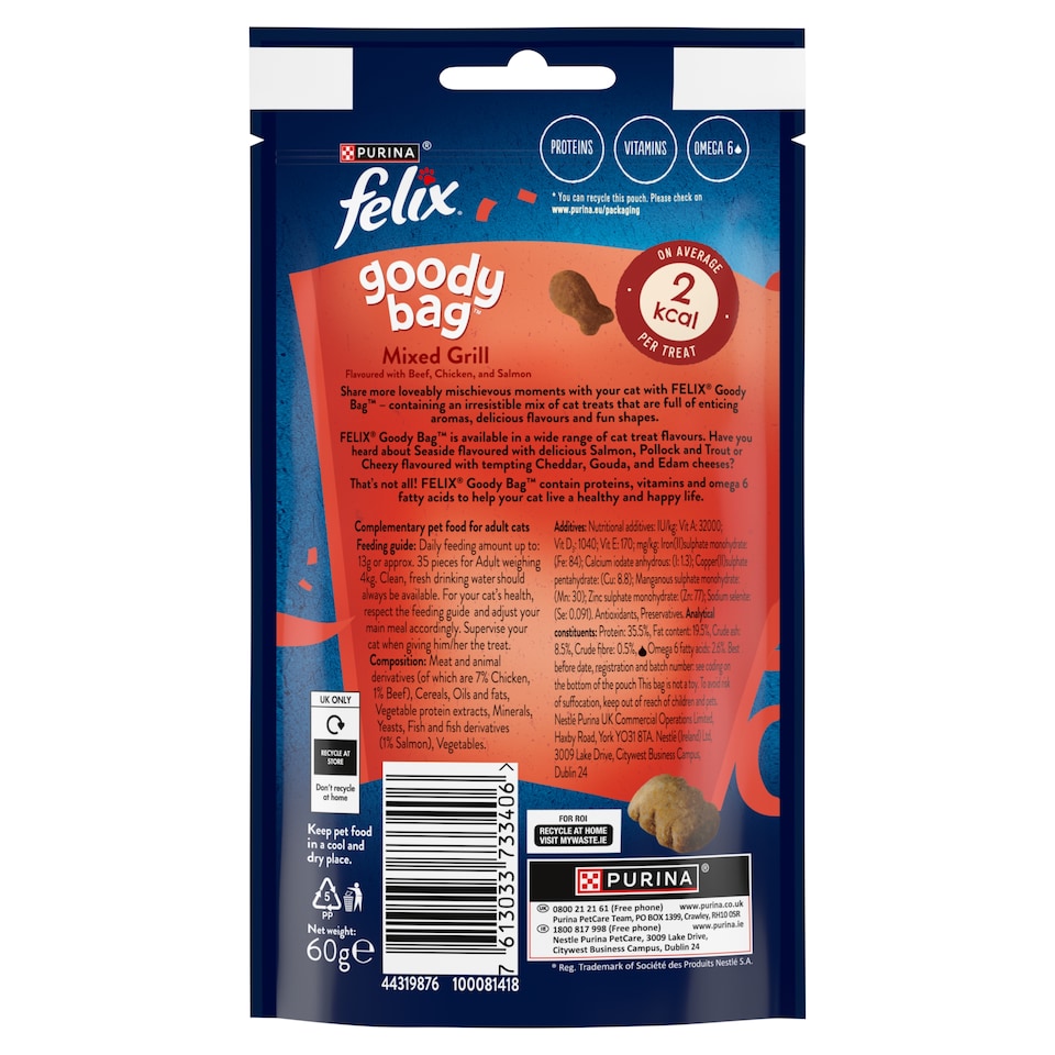 image 1 of Felix Goody Bag Cat Treats Mixed Grill 60G