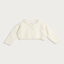 F&F Baby Fluffy Textured Button Up Cardigan in Cream