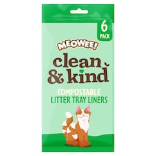 Meowee! Clean & Kind Compostable Cat Litter Tray Liners 6 Pack