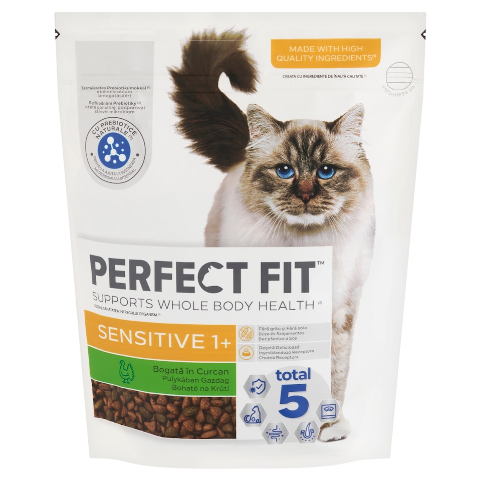 image 1 of Perfect Fit Sensitive 1+ Complete Dry Food for Adult Cats Rich in Turkey 750 g