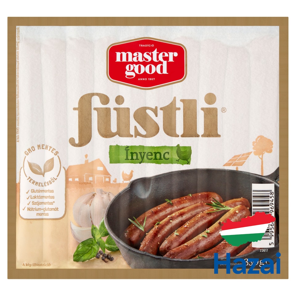 image 1 of Master Good Füstli Ínyenc Pepper and Garlic Seasoning, Smoke-Flavoured Hot Dogs Chicken Meat 350 g