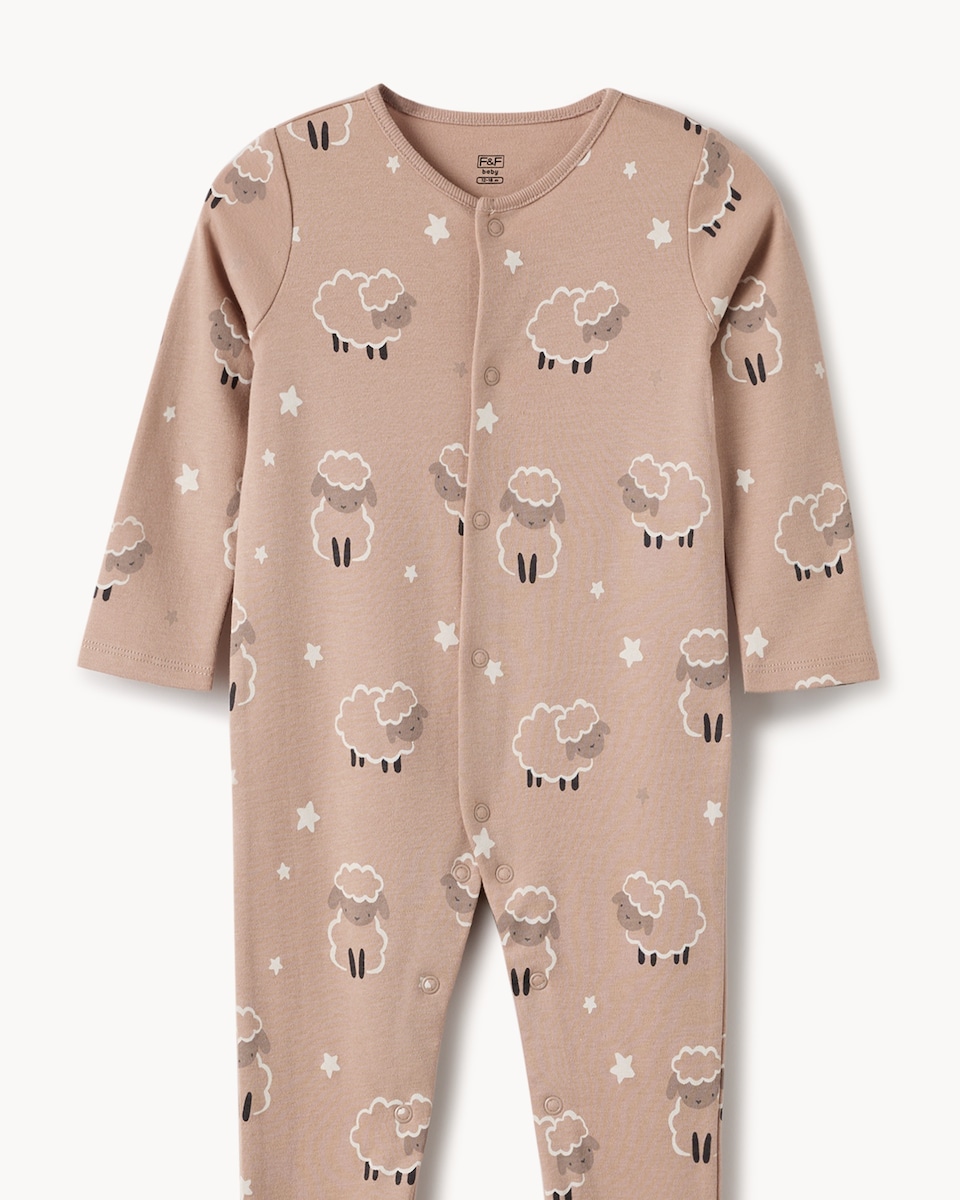 image 1 of F&F Baby 5-Pack Pure Cotton Sleepsuits in Neutral