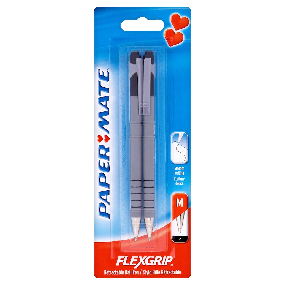 Paper Mate Flexgrip Ultra Ballpoint Pens, Black, 2 Count