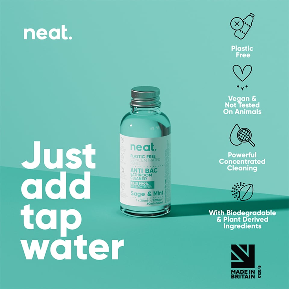 image 1 of Neat Antibacterial Bathroom Cleaner Sage & Mint Refill 30Ml