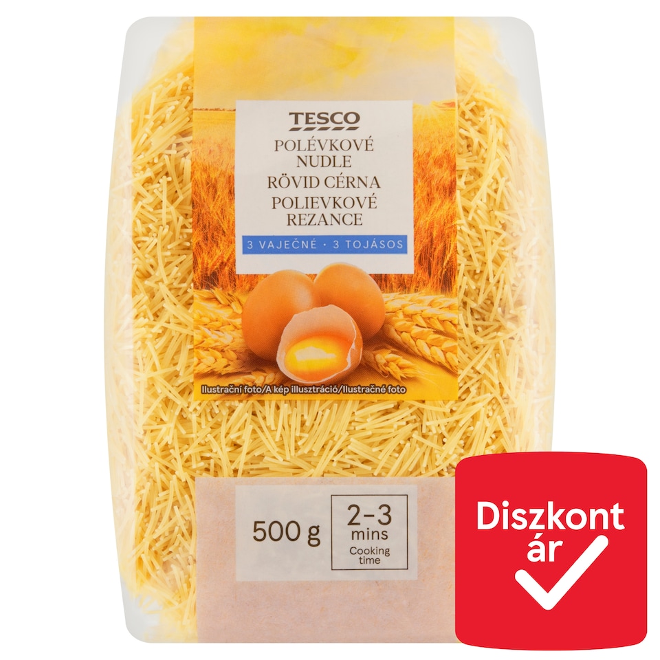 Tesco Short Durum Dry Pasta with 3 Eggs 500 g