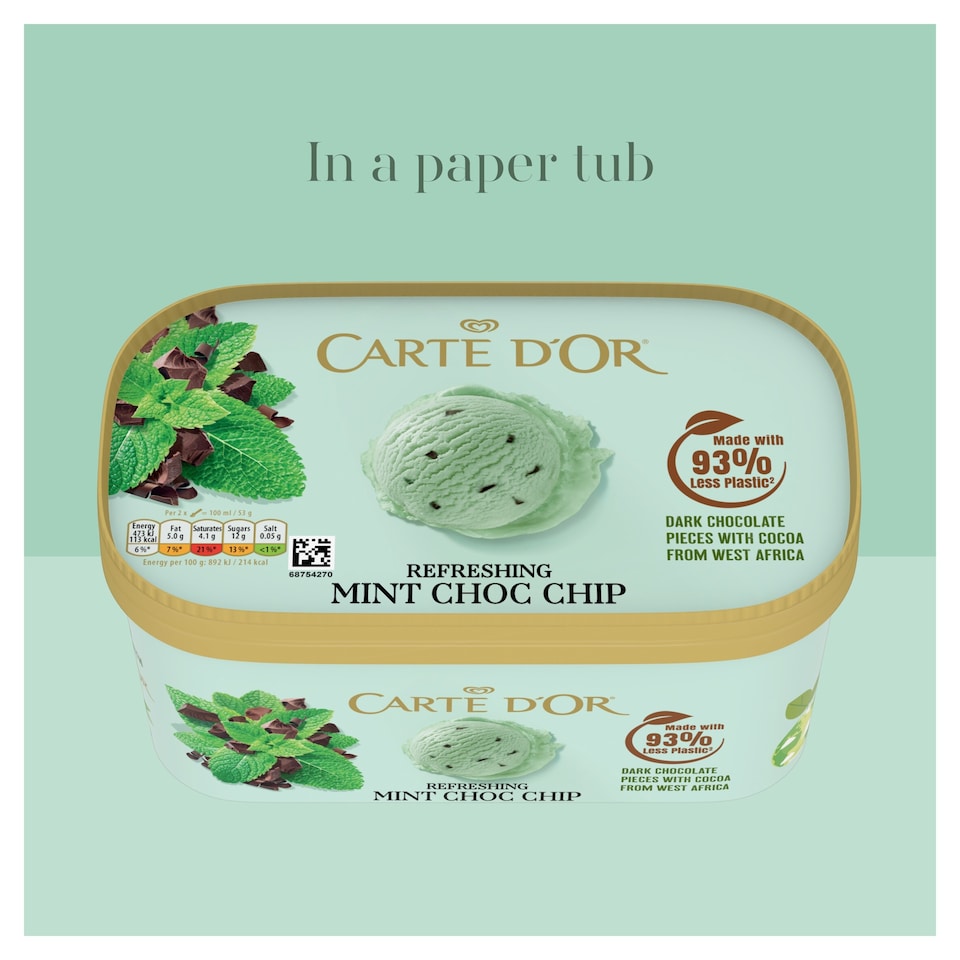 image 1 of Carte D'or Mint Chocolate Chip Ice Cream Tub 900ml
