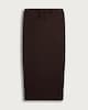 image 4 of F&F Textured Drawstring Bubble Midi Skirt in Chocolate