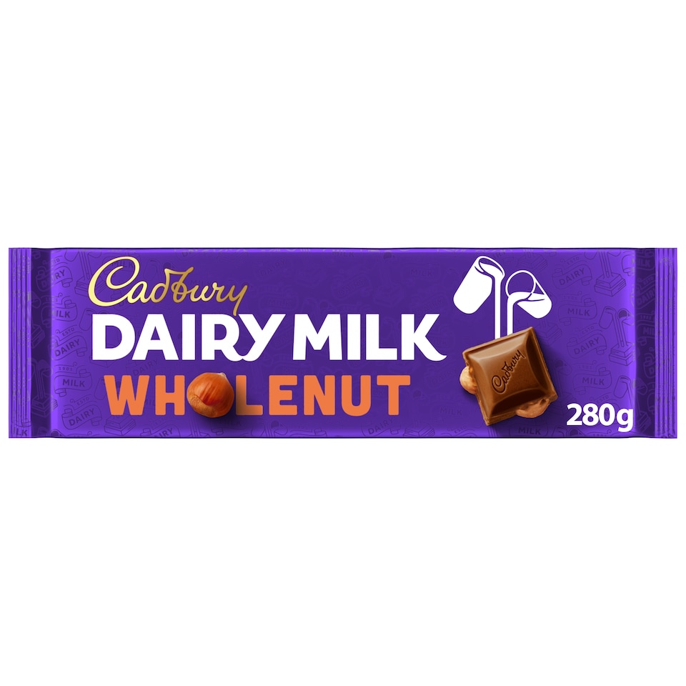 Cadbury Dairy Milk Wholenut Chocolate Block 280g