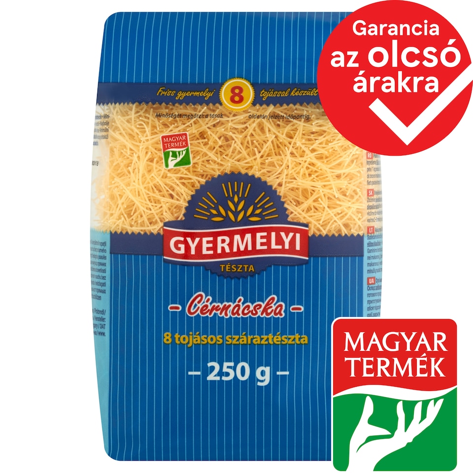 Gyermelyi cérnácska 8 tojásos száraztészta 250 g