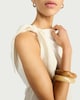 image 1 of F&F Textured Tie Shoulder Blouse in Cream