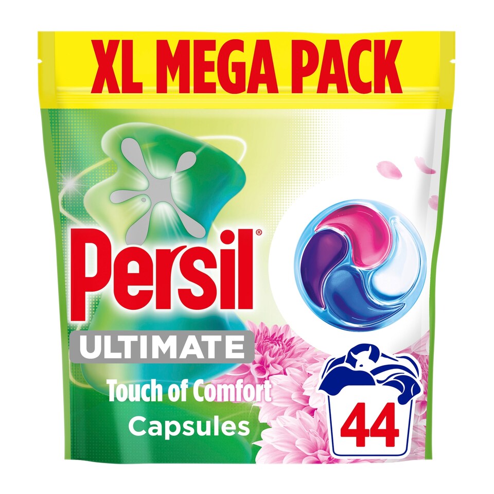 image 1 of Persil Ultimate Touch of Comfort Laundry Washing Detergent Capsules XL Mega Pack 44 Washes 598g