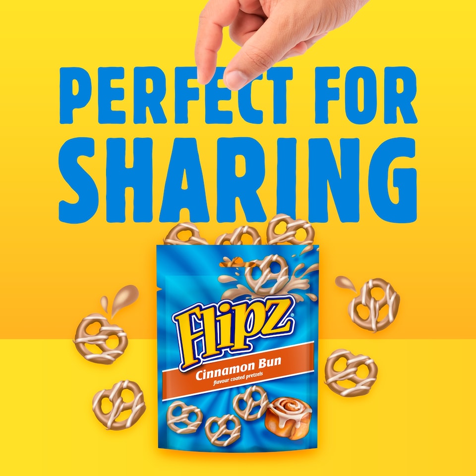 image 1 of Flipz Cinnamon Bun Flavour Coated Pretzels 90g