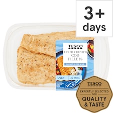 Tesco Lightly Dusted Cod Fillets 255G