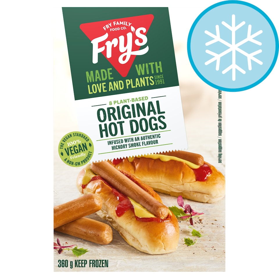 Frys Meat Free 8 Original Hot Dogs 360G