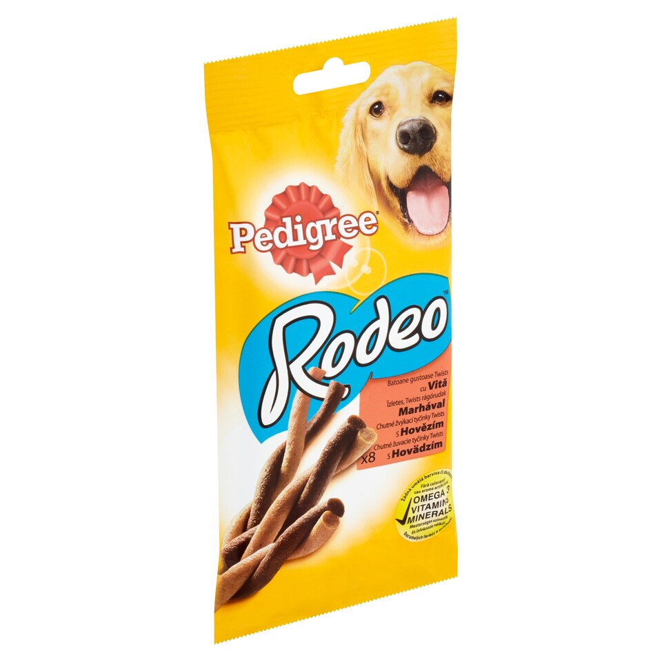 Obrázek 1 pro produkt Pedigree Rodeo Chutné žvýkací tyčinky twists s hovězím 8 ks 140g