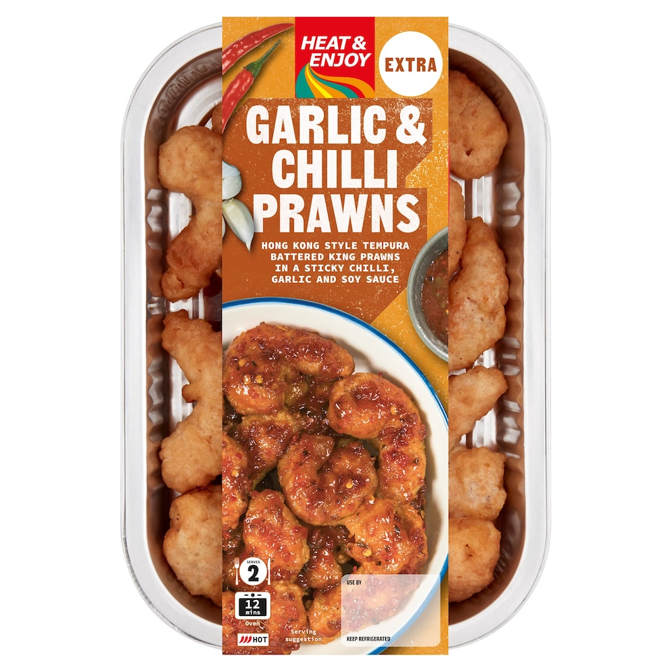 Heat u0026 Enjoy Garlic u0026 Chilli Prawns 170G - Tesco Groceries