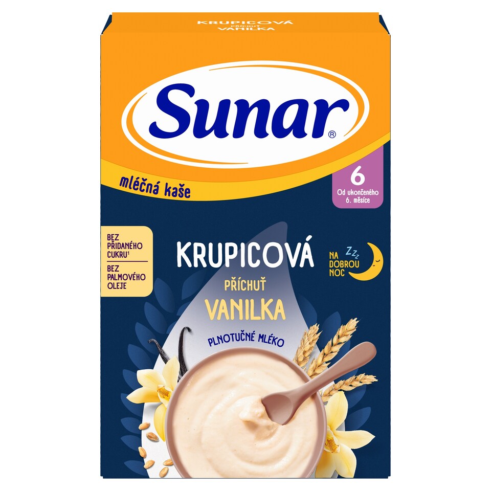 image 1 of Sunar Semolina Milk Porridge Vanilla Flavour for Good Night 210 g